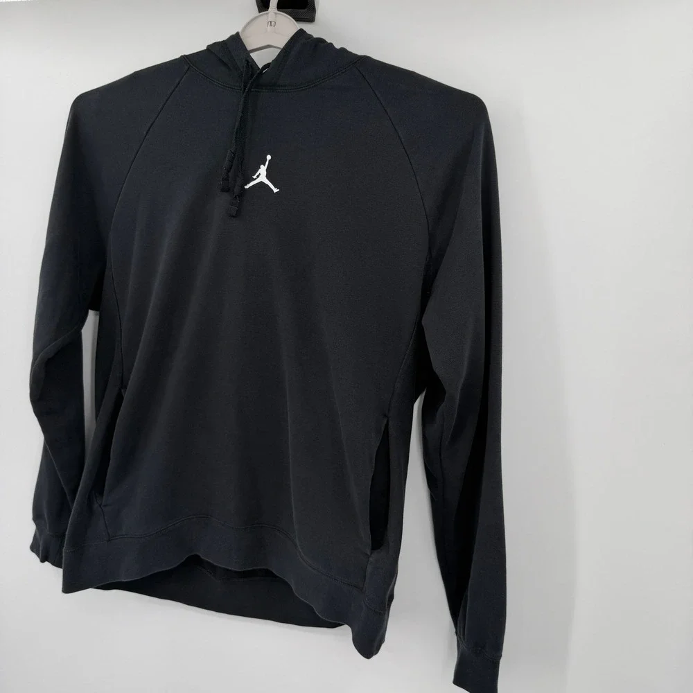 Jordan Dri-FIT Mens Black Jumpman Logo Pullover Hoodie Sweatshirt Large